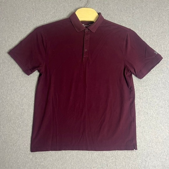 Under Armour HeatGear Polo Shirt Athletic Golf Loose Fit Maroon‎ Large - Picture 1 of 5